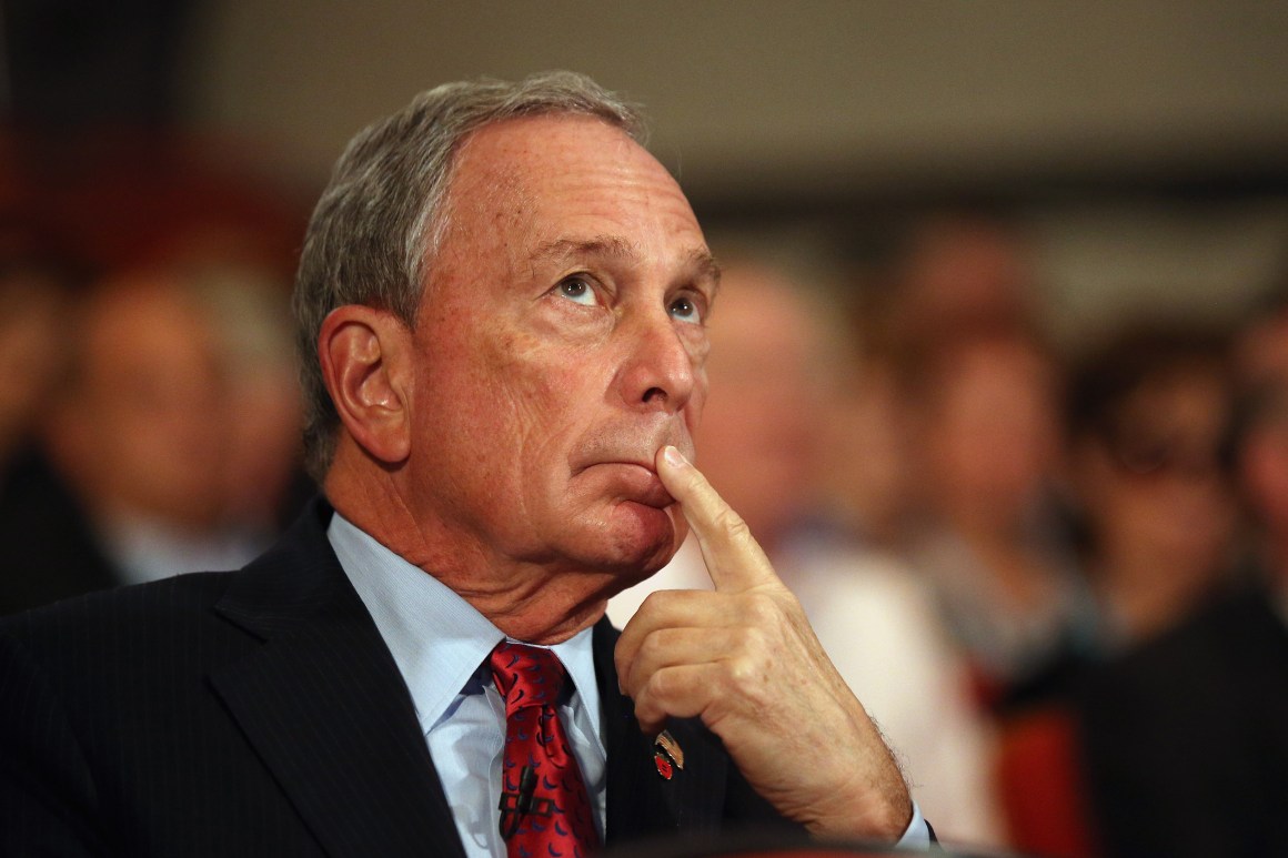 Michael Bloomberg looks on before delivering a speech to delegates on the last day of the Conservative party conference, in the International Convention Centre on October 10th, 2012, in Birmingham, England.