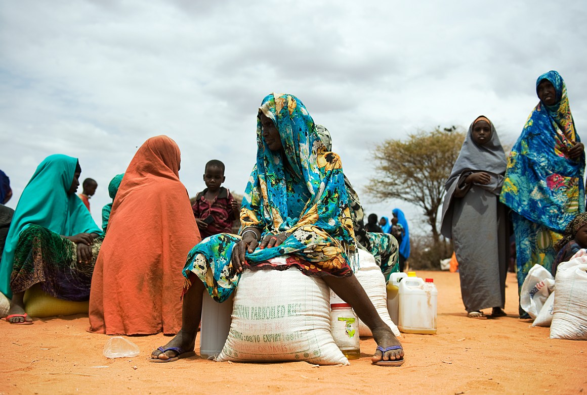 Somali women guarding food supply