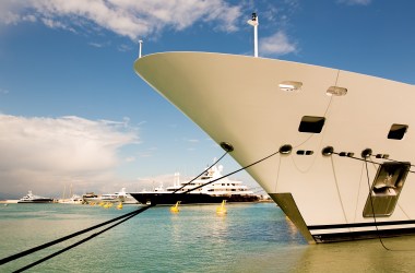 A picture taken on May 3rd, 2013, shows luxury yacht Katara, owned by the Sheikh Hamad bin Khalifa al-Thani, Emir of Qatar, mooring at the Quai des Milliardaires at Port Vauban in Antibes, southern France.