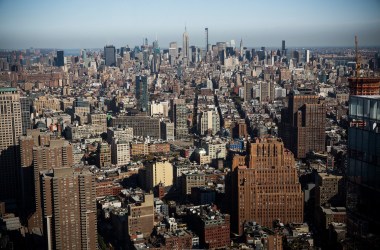 an aerial view of new york city