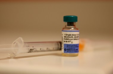 In this photo illustration, a bottle containing a measles vaccine is seen at the Miami Children's Hospital on January 28, 2015 in Miami, Florida. A recent outbreak of measles has some doctors encouraging vaccination as the best way to prevent measles and its spread.