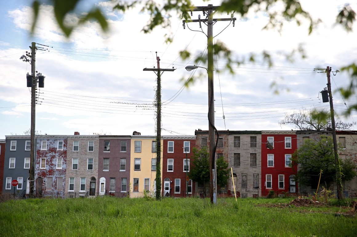 Apartment buildings in Baltimore.