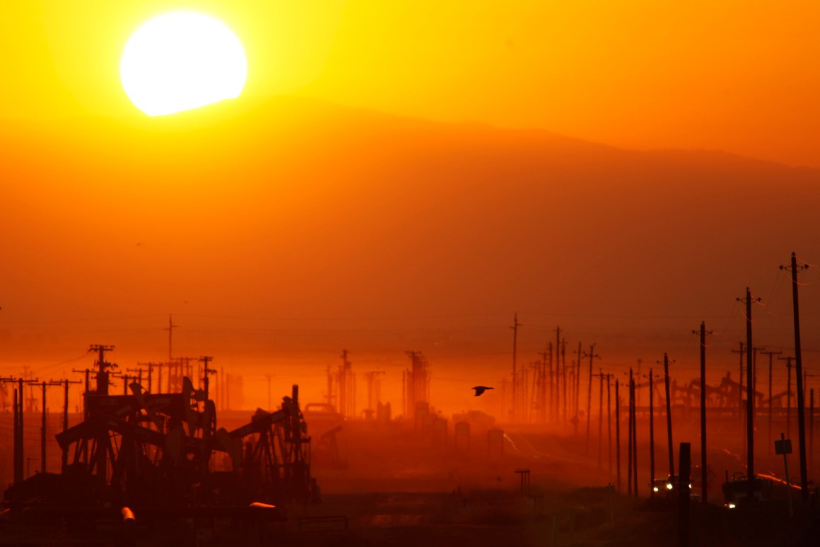 A gas field in Lost Hills, California, where fracking occurs.