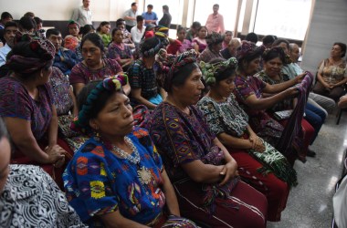 Ixil indigenous women attend a hearing during the genocide trial of former dictator Efrain Rios Montt in Guatemala City on August 25th, 2015.