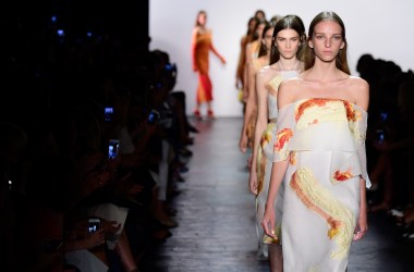 Models walk the runway wearing Prabal Gurung Spring 2016 during New York Fashion Week: The Shows.