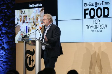 Nathan Myhrvold, founder and chief executive office of Intellectual Ventures and primary author of the Modernist Cuisine books, speaks onstage at The New York Times Food for Tomorrow Conference in 2015.