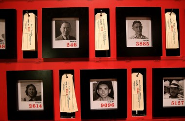 Pictures of people who were incarcerated at Manzanar War Relocation Center, an internment camp near Independence, California.