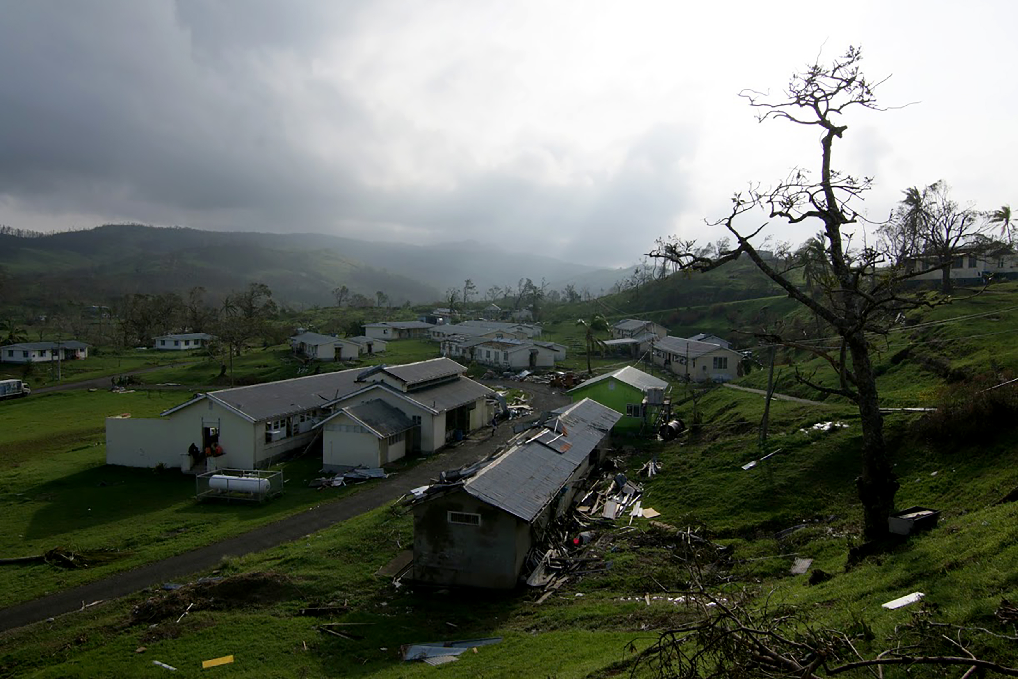 The damaged buildings of Queen Victoria School in Tailevu, Fiji, after Cyclone Winston swept through the area, pictured here on February 24th, 2016.