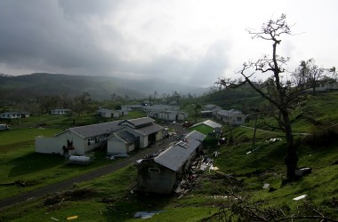 The damaged buildings of Queen Victoria School in Tailevu, Fiji, after Cyclone Winston swept through the area, pictured here on February 24th, 2016.