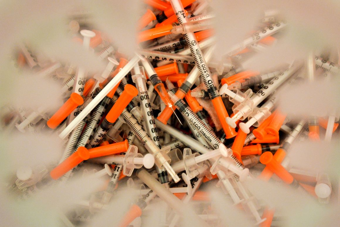 Heroin needles