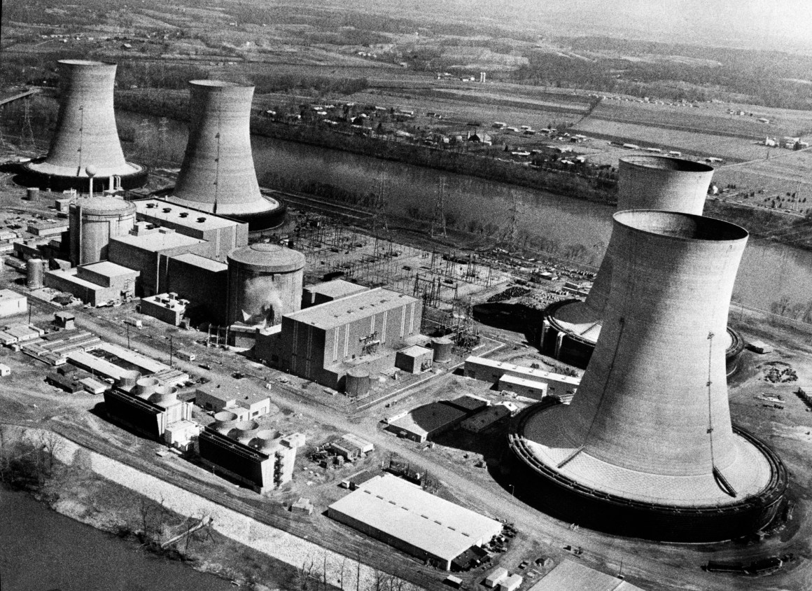 Three Mile Island Nuclear Generating Station in Dauphin County, Pennsylvania, on March 28th, 1979, the day of the site's partial meltdown.