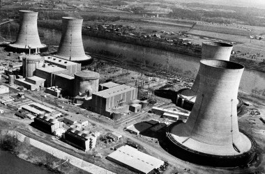 Three Mile Island Nuclear Generating Station in Dauphin County, Pennsylvania, on March 28th, 1979, the day of the site's partial meltdown.