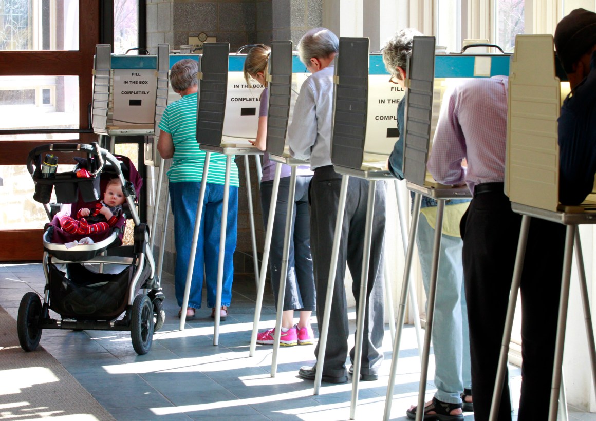 Voters in Cincinnati go to the polls for the 2016 Ohio primary.