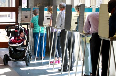 Voters in Cincinnati go to the polls for the 2016 Ohio primary.