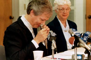 Sister Mildred Gross, provincial of the Adorers of the Blood of Christ convent, on October 31, 1992, during a news conference on the recent killing of five of their missionary sisters in Liberia.