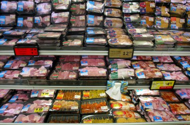 Various chicken packs at a supermarket