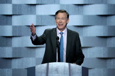 Then-Governor of Colorado John Hickenlooper speaks at the 2016 Democratic National Convention.