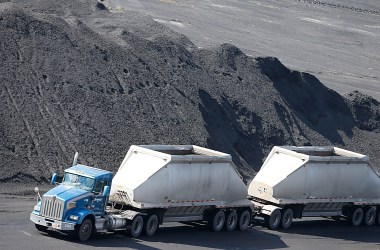 A coal truck transports coal in Price, Utah.