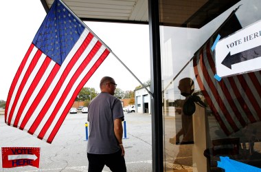 A voter heads to a polling station in Athens, Georgia, on November 8th, 2016. In the past decade, the number of registered voters removed from the rolls across the South due to a conviction has nearly doubled.