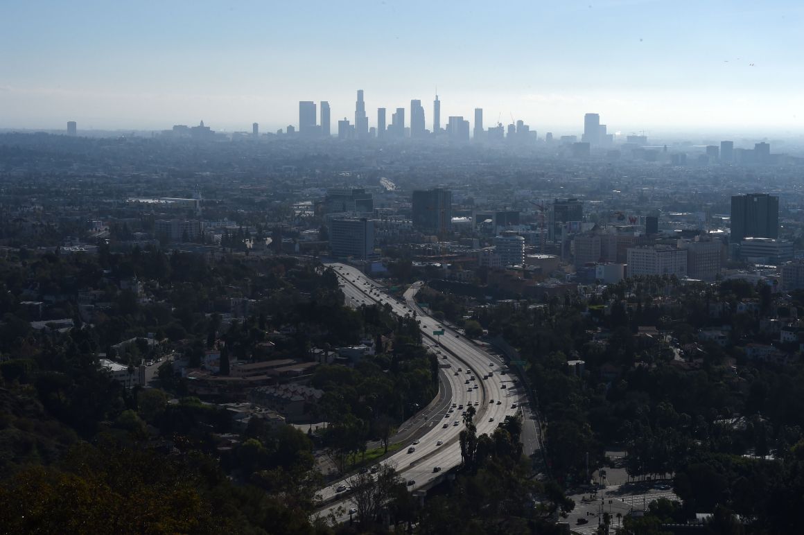 A morning view of downtown Los Angeles.