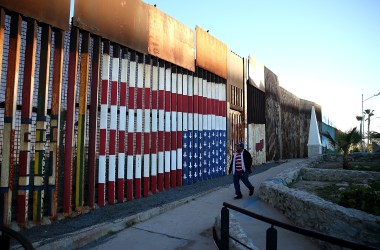 A view of the U.S.-Mexican border fence at Playas de Tijuana in Tijuana, Mexico.