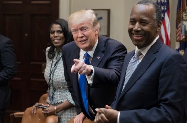 President Donald Trump holds an African American History Month listening session with Ben Carson.