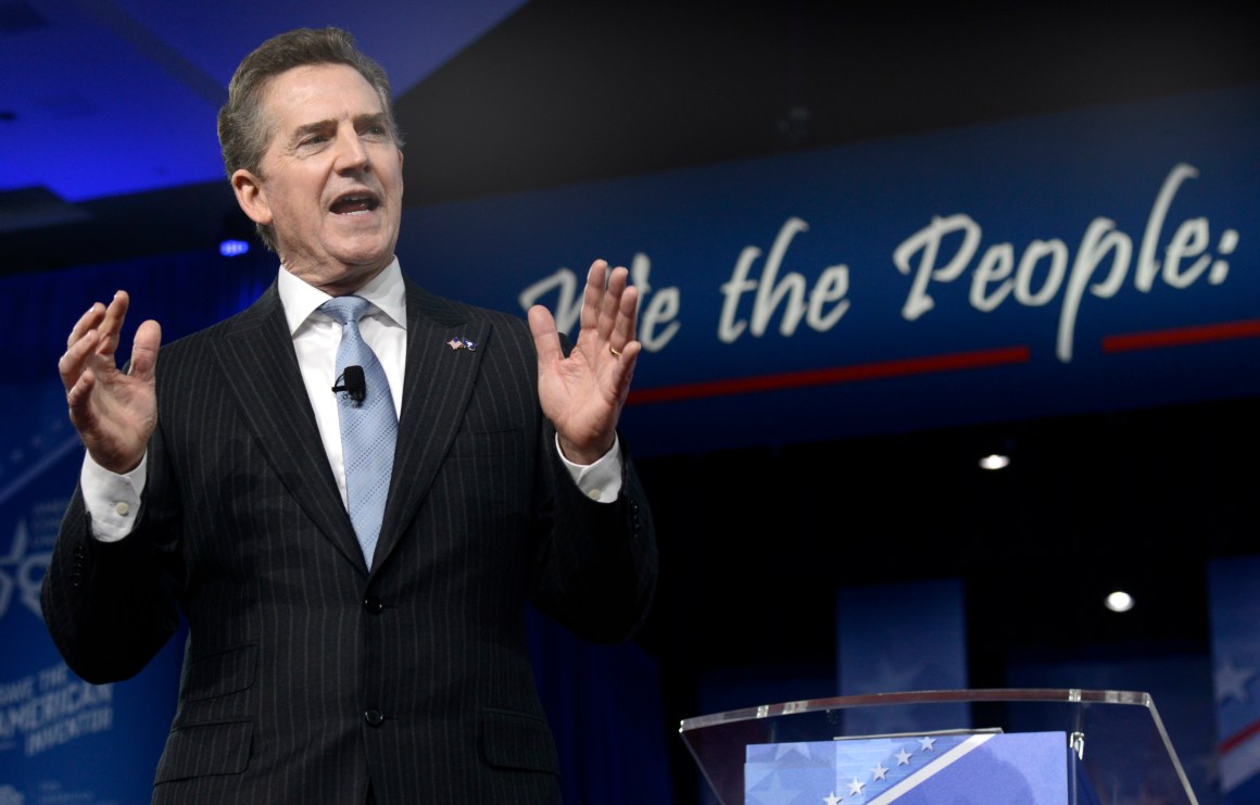 Former Senator Jim DeMint speaks to the Conservative Political Action Conference at National Harbor, Maryland, on February 23rd, 2017.