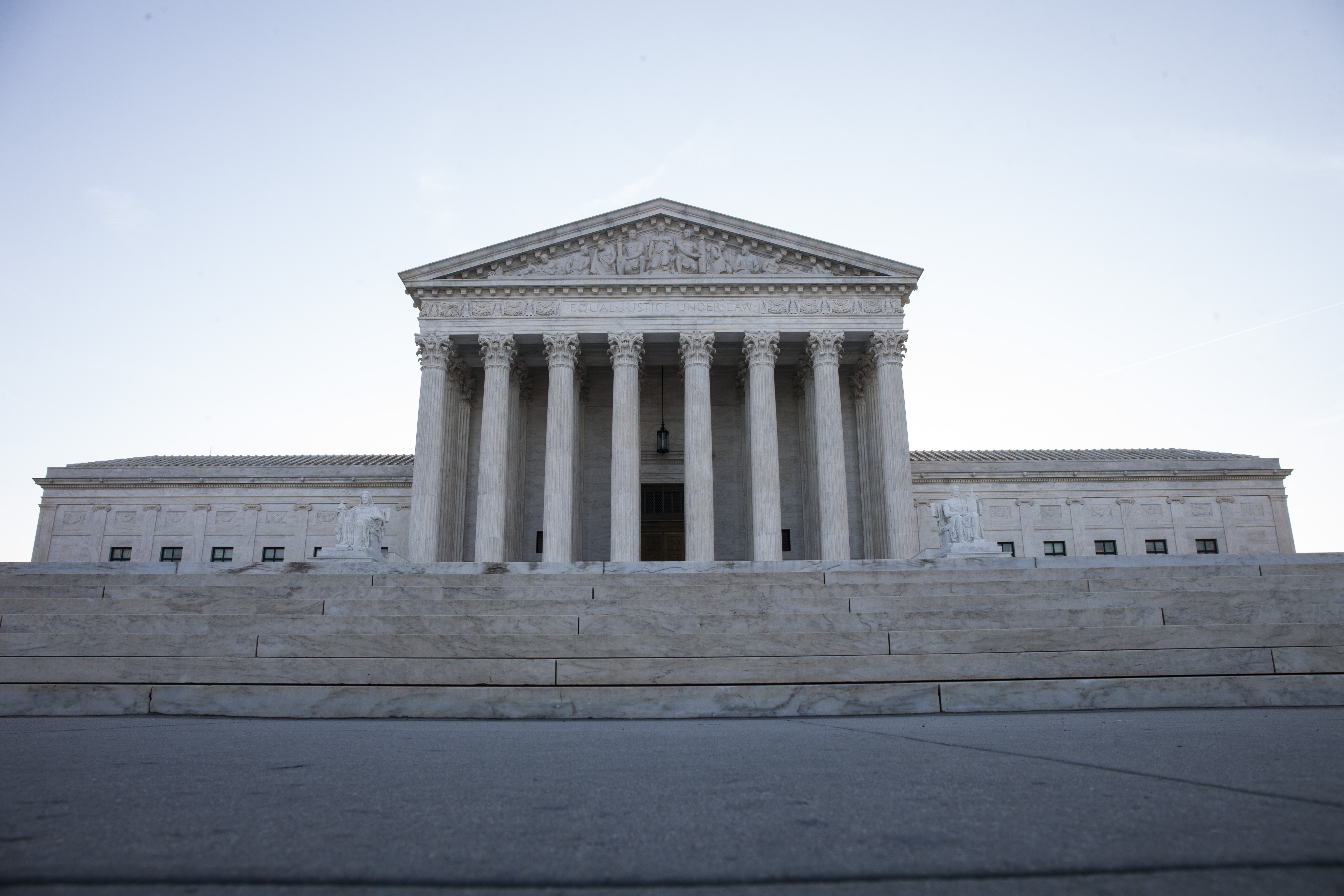 Morning light shines outside the U.S. Supreme Court building on March 20th, 2017, in Washington, D.C.