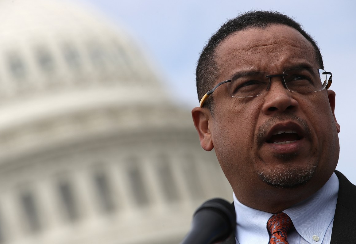 Representative Keith Ellison outside the U.S. Capitol in Washington, D.C., on March 21st, 2017.