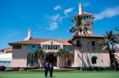 President Donald Trump and Chinese President Xi Jinping pose together at the Mar-a-Lago estate in West Palm Beach, Florida, April 7th, 2017.