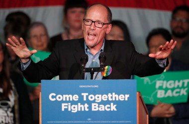 DNC Chairman Tom Perez speaks to a crowd in Salt Lake City, Utah, on April 21st, 2017.