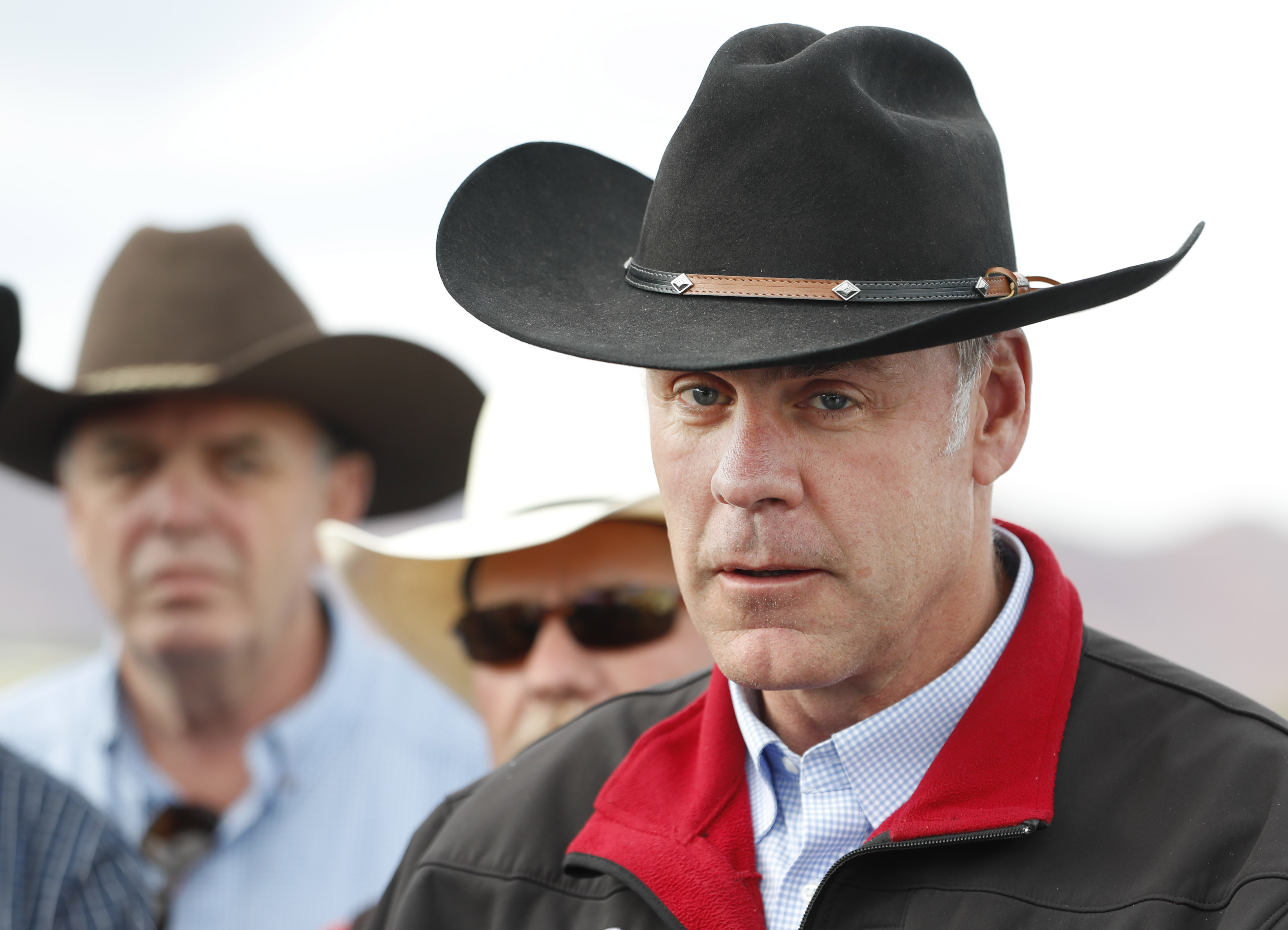 Secretary of the Interior Ryan Zinke talks to reporters on May 10th, 2017, in Kanab, Utah.