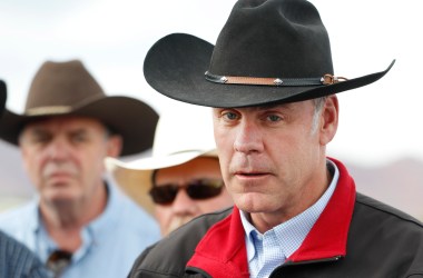 Secretary of the Interior Ryan Zinke talks to reporters on May 10th, 2017, in Kanab, Utah.