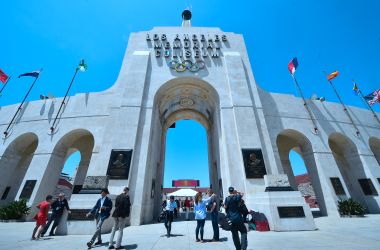 Journalists visit the Los Angeles Memorial Coliseum on May 11th, 2017.