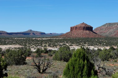 Sandstone formations on the western edge of the Bears Ears National Monument outside Blanding, Utah.