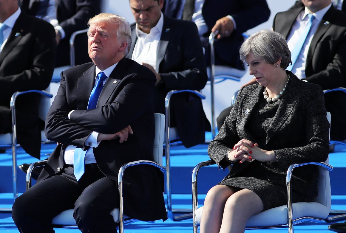 U.S. President Donald Trump and British Prime Minister Theresa May.