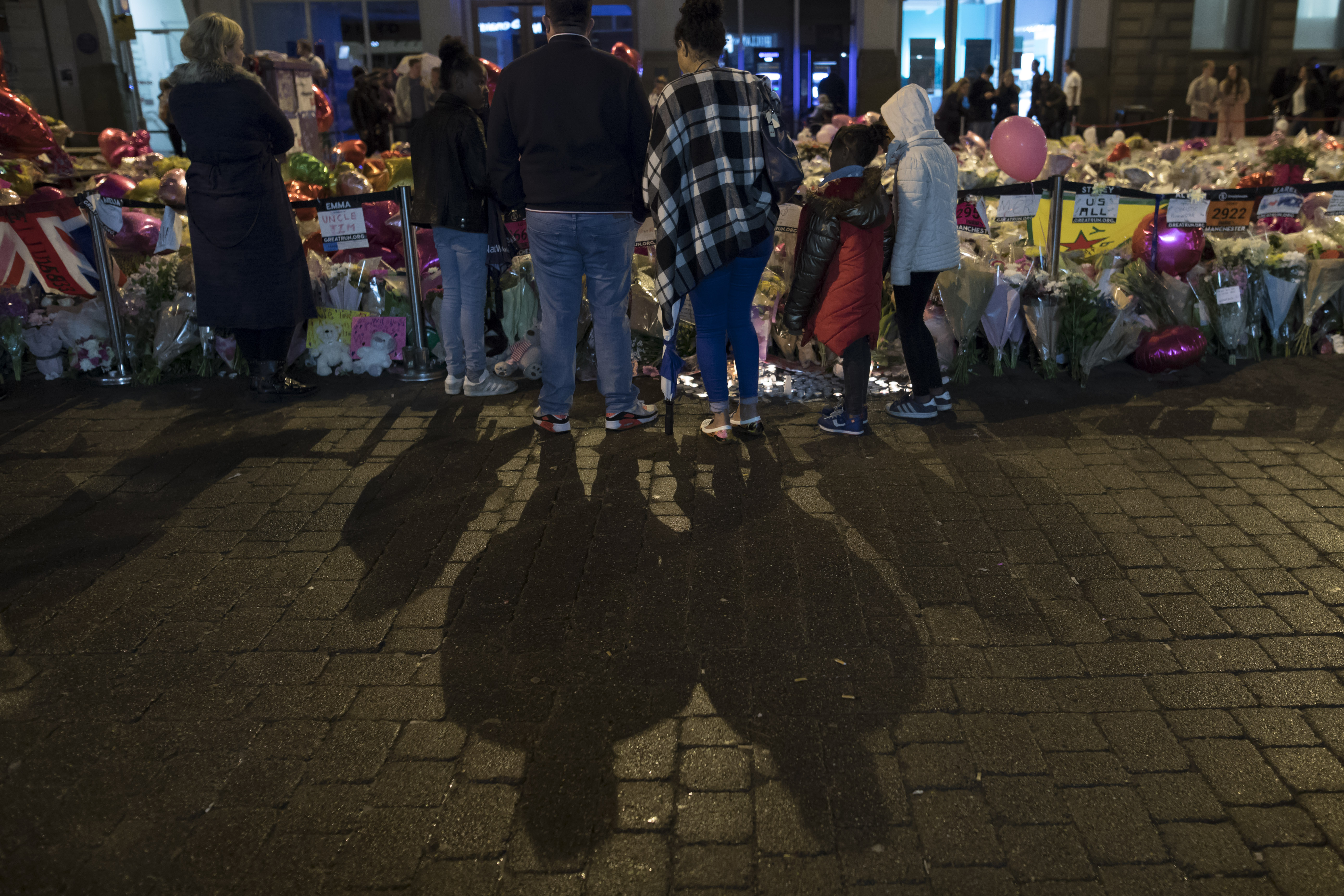 A vigil on St. Ann's Square in Manchester, northwest England on May 29th, 2017, exactly one week after a bomb attack at Manchester Arena killed 22 and injured dozens more.