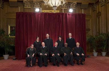 Justices of the U.S. Supreme Court sit for their official group photo in Washington, D.C, on June 1st, 2017.