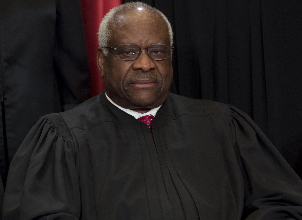 Supreme Court Associate Justice Clarence Thomas sits for an official photo in Washington, D.C., on June 1st, 2017.