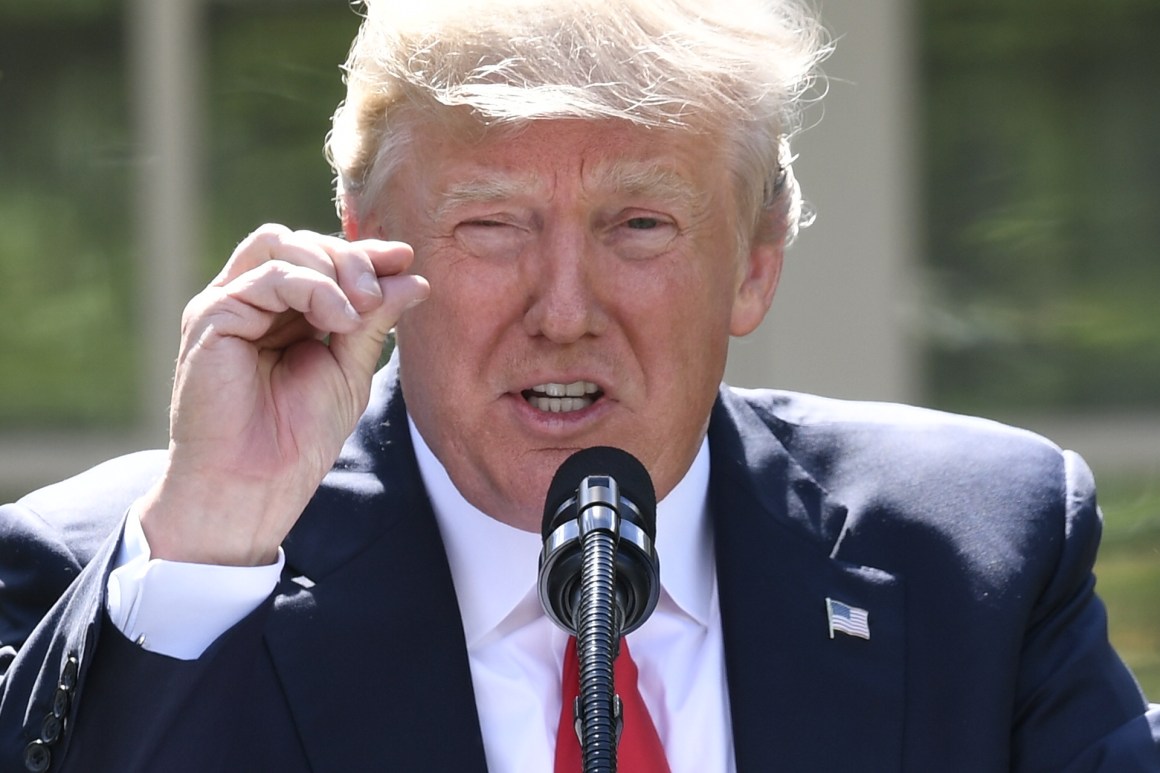 U.S. President Donald Trump announces his decision to withdraw the U.S. from the Paris Climate Accords in the Rose Garden of the White House in Washington, D.C., on June 1st, 2017.