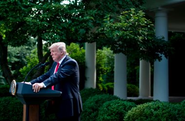 President Donald Trump announces his decision to withdraw the U.S. from the Paris Climate Accords in the Rose Garden of the White House in Washington, D.C., on June 1st, 2017.