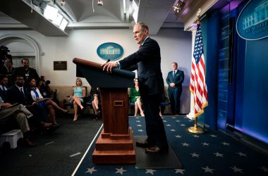 Environmental Protection Agency Administrator Scott Pruitt speaks during a briefing at the White House on June 2nd, 2017, in Washington, D.C.