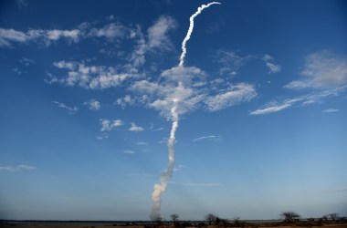 The Indian Space Research Organisation communication satellite GSAT-19, carried onboard the Geosynchronous Satellite Launch Vehicle, launches from Sriharikota on June 5th, 2017.