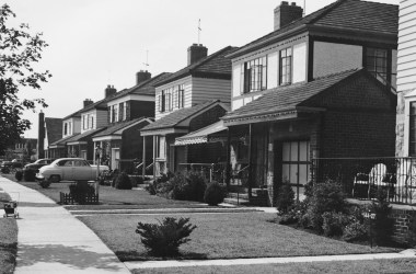 A row of houses, circa 1950.