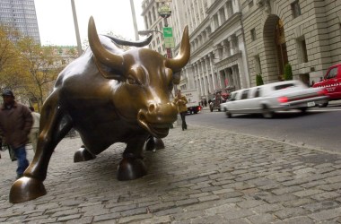 The Charging Bull stands in New York City's Financial District.