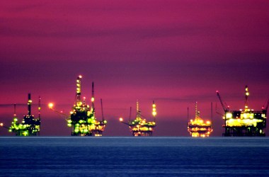 Oil and gas platforms in the Santa Barbara Channel.