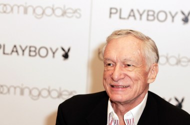 Hugh Hefner arrives at the launch of City Nights Playboy Menswear Collection at Bloomingdales on October 17th, 2007, in Century City, California.