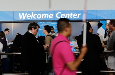 People walk through John F. Kennedy airport on June 26th, 2017.