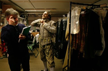 An actor prepares before a performance at the Courtyard Theatre on February 27th, 2008, in Stratford-Upon Avon, England.