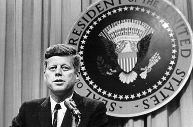 President John F. Kennedy speaks at a press conference on August 1st, 1963.